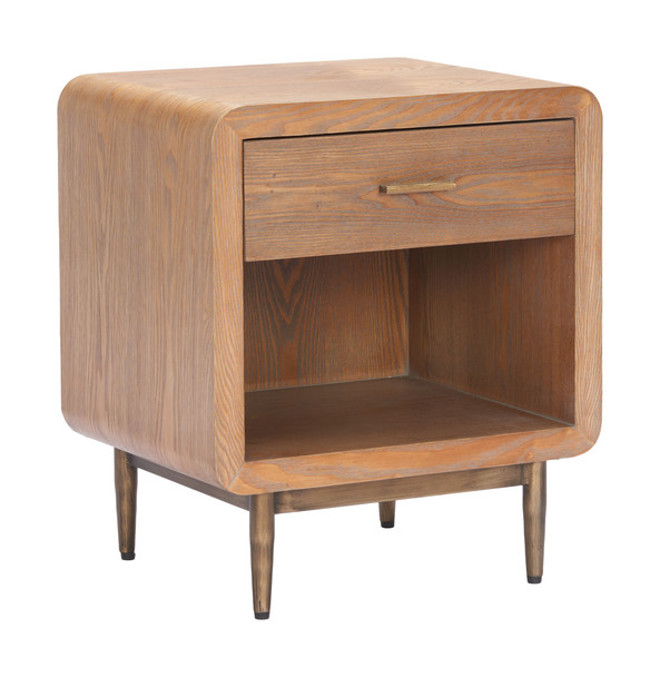 Vidaz Brown Steel Square Side Table