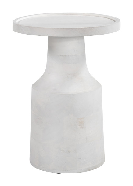 Cala White Mango Wood Round Side Table