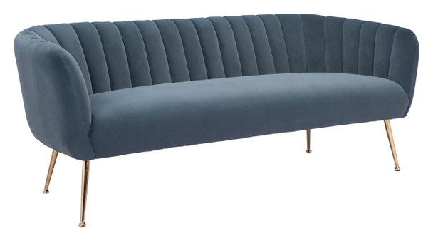 Deco Gray Stainless Steel and Polyester Sofa