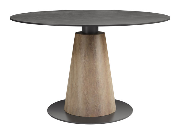 Reno Black Sintered Stone and Steel Round Dining Table