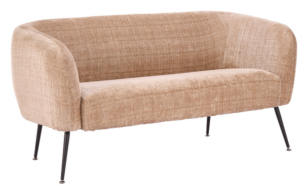 Racine Linen Beige Steel and Polyester Loveseat