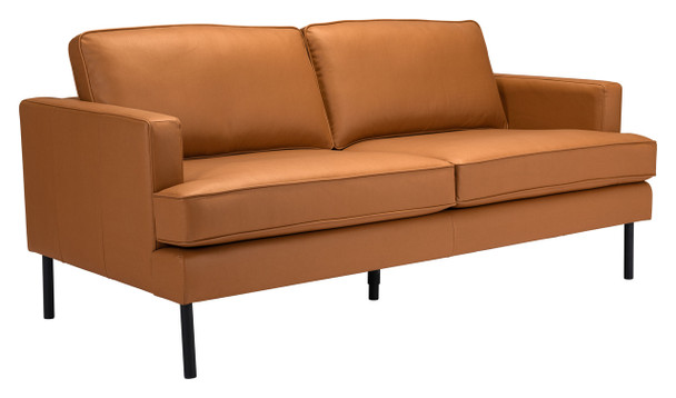 Decade Brown Steel and Polyester Sofa