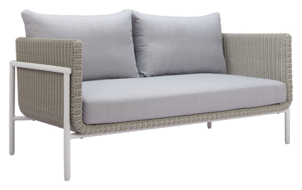 Frais Gray Aluminum and Olefin Loveseat for Outdoor Use