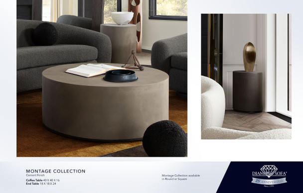Montage Coffee Table Grey in MONTAGE GREY, 40-Inch W x 40-Inch D x 16-Inch H