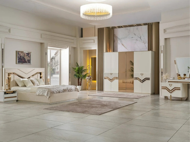 Zen Bedroom (Queen Frame With Headboard & Dresser With Mirror & 2 Nightstand)