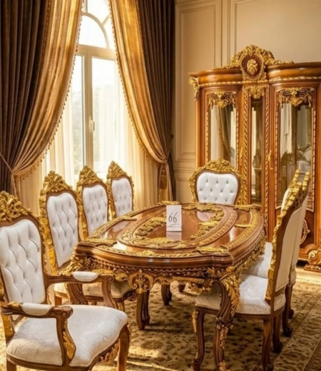 The Imperial Mahogany & Gilded Filigree Dining Suite