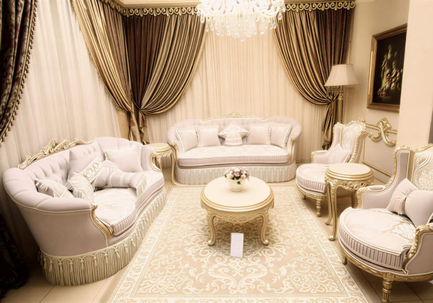 The Crown Jewel: Premium Hand-Carved Royal Victorian Living Room Set