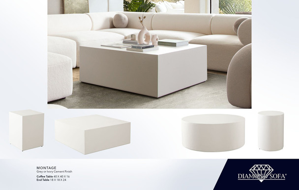 Montage Coffee Table Ivory in MONTAGE IVORY, 40 in. W x 40 in. D x 16 in. H