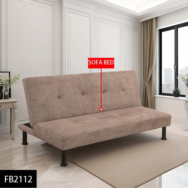 Taupe Linen Convertible Sleeper Sofa with Adjustable Construction and Cushioning