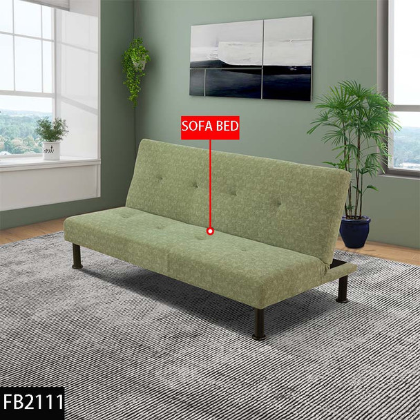 Off-green Linen Convertible Sleeper Sofa with Adjustable Construction and Design