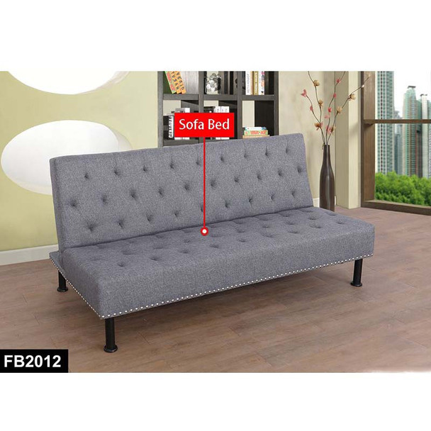 Gray Flannel Convertible Sleeper Sofa with Adjustable Construction and Profile