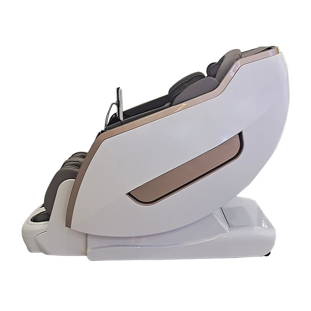 A21 White Full-Body Massage Chair with Coordinated Lower Section and Seat Arm