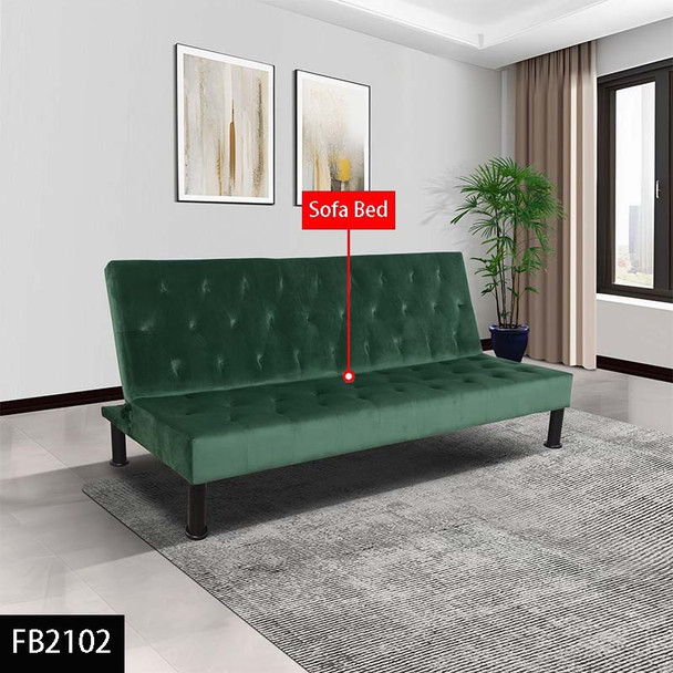 Peacock Green Lint Convertible Sleeper Sofa with Adjustable Construction