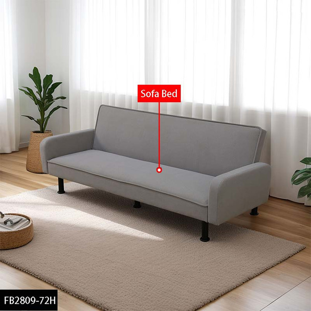 Gray Calico Convertible Sleeper Sofa with Adjustable Construction and Cushioning