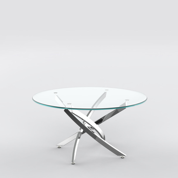 Gold Tempered Glass Round Coffee Table