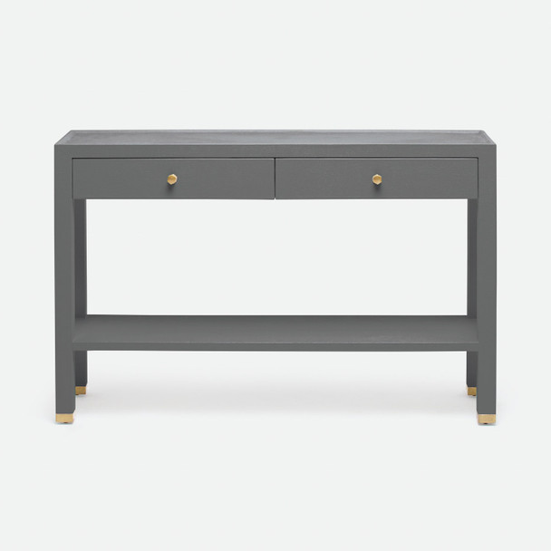 Jarin 48-Inch Graphite Faux Belgian Linen Console Table (48 x 12 x 31 Inches)
