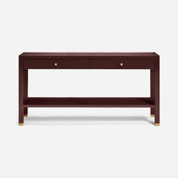Jarin 60-Inch Oxblood Faux Belgian Linen Console Table (60 x 12 x 31 Inches)