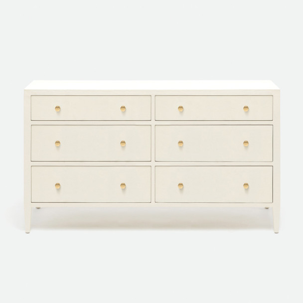 Jarin 60-Inch Dresser - White Faux Belgian Linen