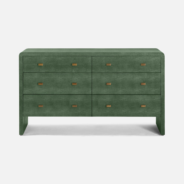 Harlow 60-Inch Dresser - Juniper Realistic Faux Shagreen