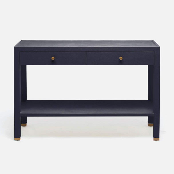 Jarin 48-Inch Dark Navy Faux Belgian Linen Console Table (48 x 18 x 31 Inches)