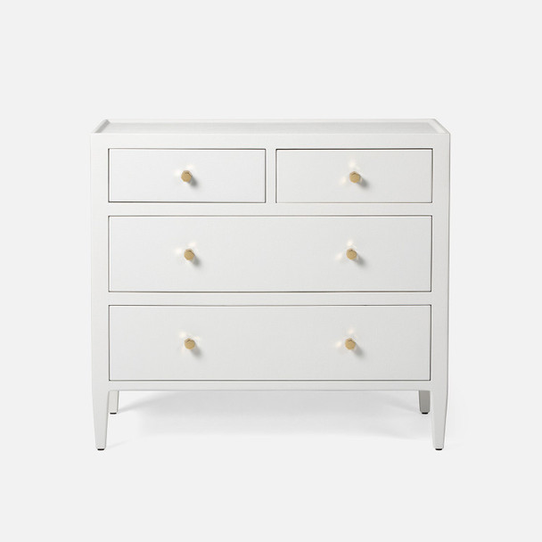 Jarin 36-Inch Designer White Faux Belgian Linen Dresser