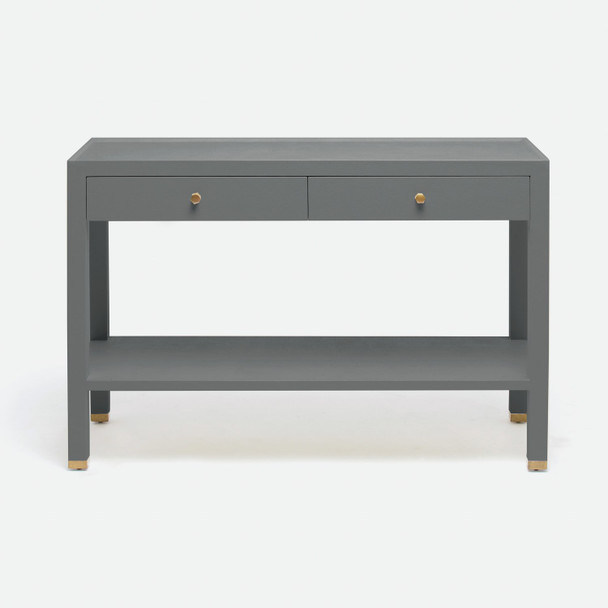 Jarin 48-Inch Graphite Faux Belgian Linen Console Table (48 x 18 x 31 Inches)