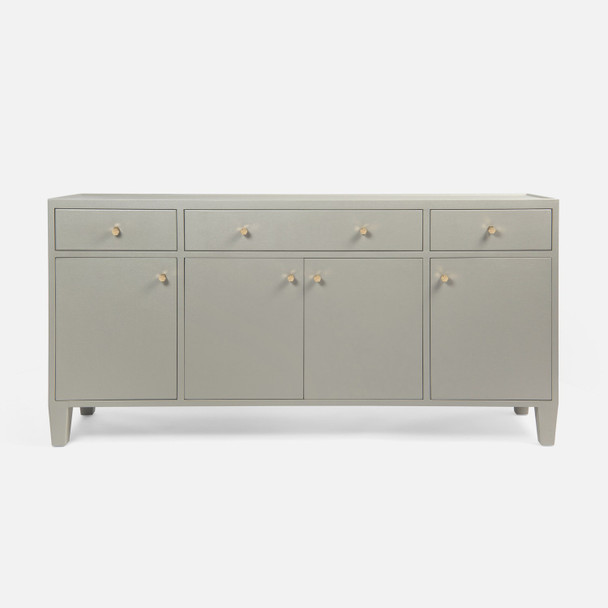 Jarin 4-Door Buffet - Light Gray Faux Belgian Linen