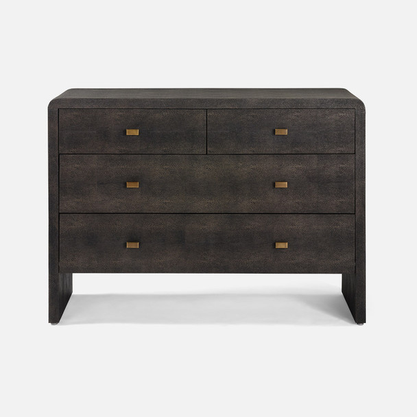 Harlow 48-Inch Dresser - Dark Mushroom Realistic Faux Shagreen
