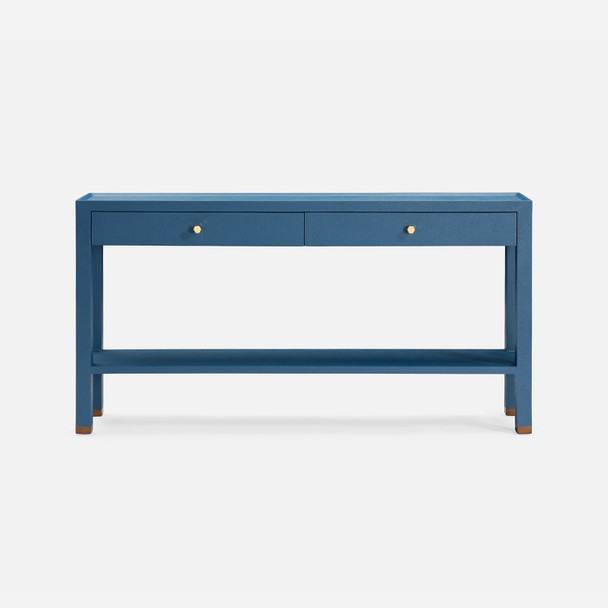 Jarin 60-Inch True Navy Faux Belgian Linen Console Table (60 x 12 x 31 Inches)