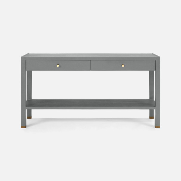 Jarin 60-Inch Graphite Faux Belgian Linen Console Table