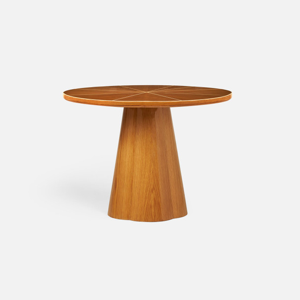 Novak 42-Inch Entry Table - Oak Gloss Veneer and Faux Bone