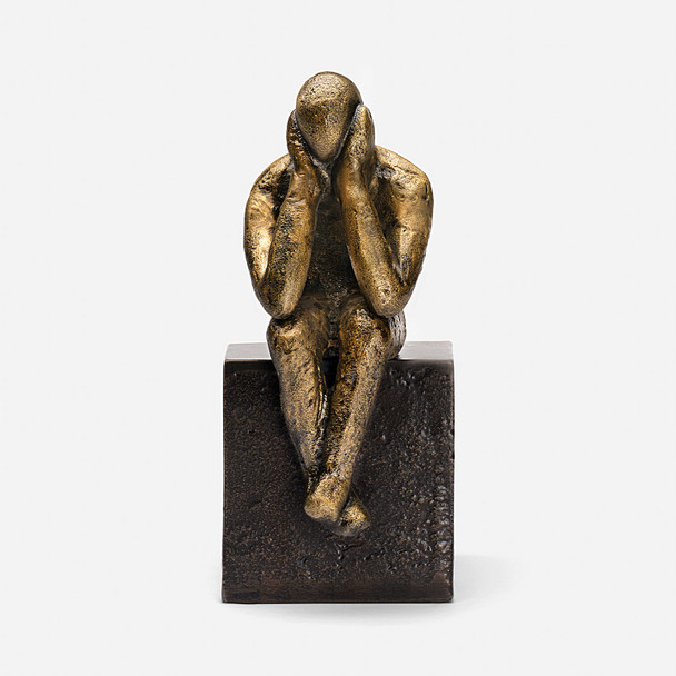 Matson Decorative Object - Antiqued Brass Cast Aluminum and Antiqued Black Cast Iron