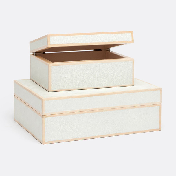 Cooper 29-Piece Box Set - Snow Realistic Faux Shagreen and Sycamore Veneer - Set Of