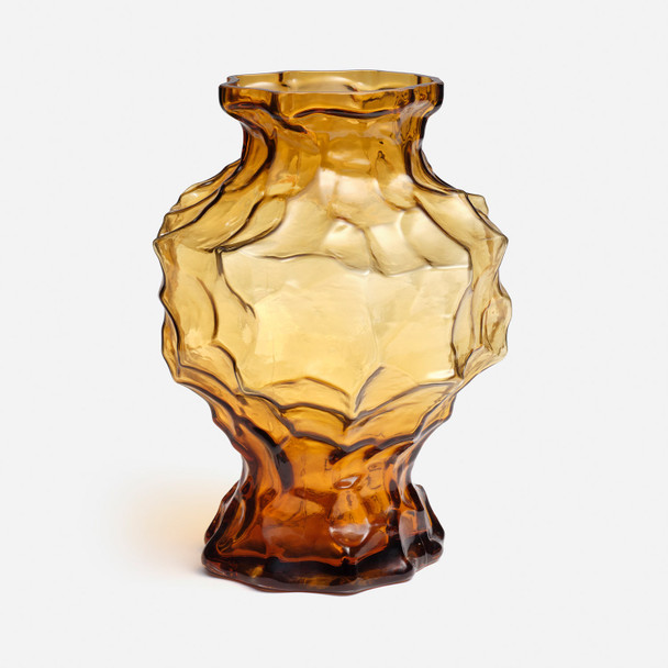 Milly 9-Inch Vase - Amber Glass