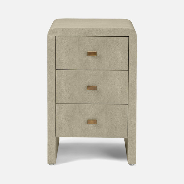 Harlow 18-Inch Nightstand - Sand Realistic Faux Shagreen