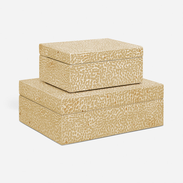 Della 29-Piece Box Set - Gold and White Lacquered Eggshell - Set Of