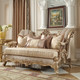 Homey Design Champagne With Rust Highlight 3-Piece Traditional Upholstered Sofa Set