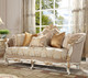 HD-2669 Ivory With Gold Highlight 3-Piece Modern Upholstered Sofa Set