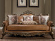 HD-555 Brown Cherry 3-Piece Classic European Upholstered Sofa Set