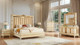 Homey Design Ivory/Gold Traditional Eastern King Upholstered Bed