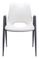 Desi White (Set of 2) Steel and Polyurethane Dining Chair
