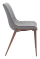 Magnus Slate Gray & Walnut (Set of 2) Steel and Polyurethane Dining Chair