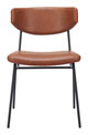 Charon Vintage Brown (Set of 2) Steel and Polyurethane Dining Chair