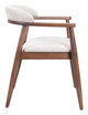 Goka Beige & Walnut Rubberwood and Polyester Dining Chair