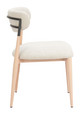 Equinox Oyster Gray & Natural (Set of 2) Steel Armless Dining Chair