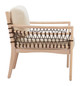 Wezly Ivory Rubberwood and Polyester Accent Chair