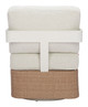 Gelo White & Brown Aluminum and Olefin Swivel Chair for Outdoor Use