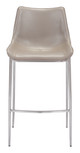 Magnus Brown & Silver (Set of 2) Stainless Steel and Polyurethane Barstool