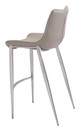 Magnus Brown & Silver (Set of 2) Stainless Steel and Polyurethane Barstool