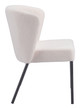 Aimee Cream (Set of 2) Steel and Polyester Stackable Dining Chair